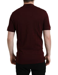 Dolce & Gabbana Maroon Collared Short Sleeves Polo T-shirt -   -  Dolce & Gabbana.