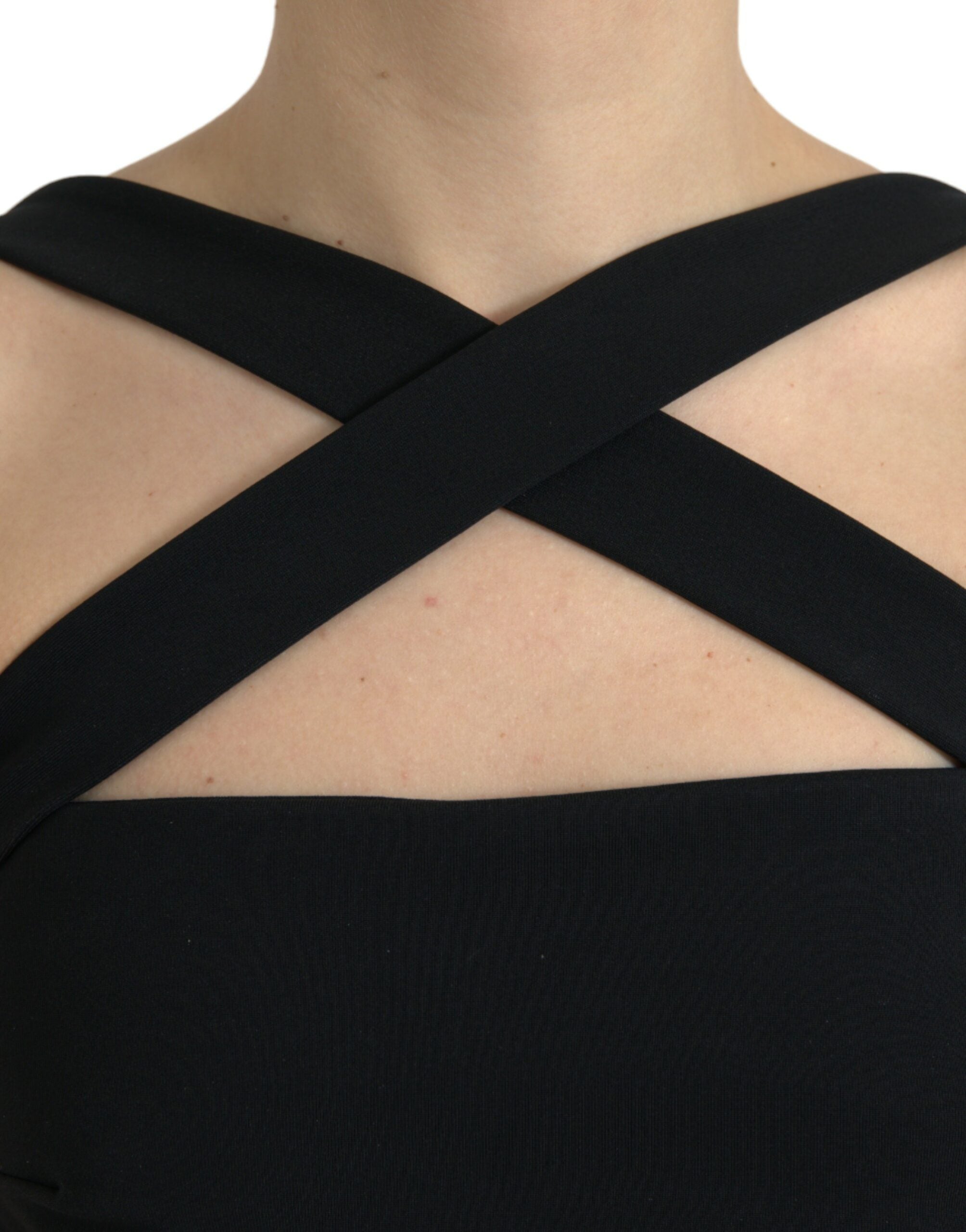 Dolce & Gabbana Black Sheath Halter Sleeveless Midi Dress -   -  Dolce & Gabbana.