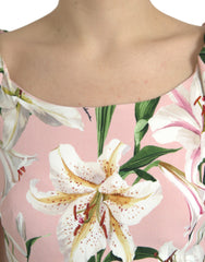 Dolce & Gabbana Pink Lily Viscose Sheath Stretch Mini Dress -   -  Dolce & Gabbana.
