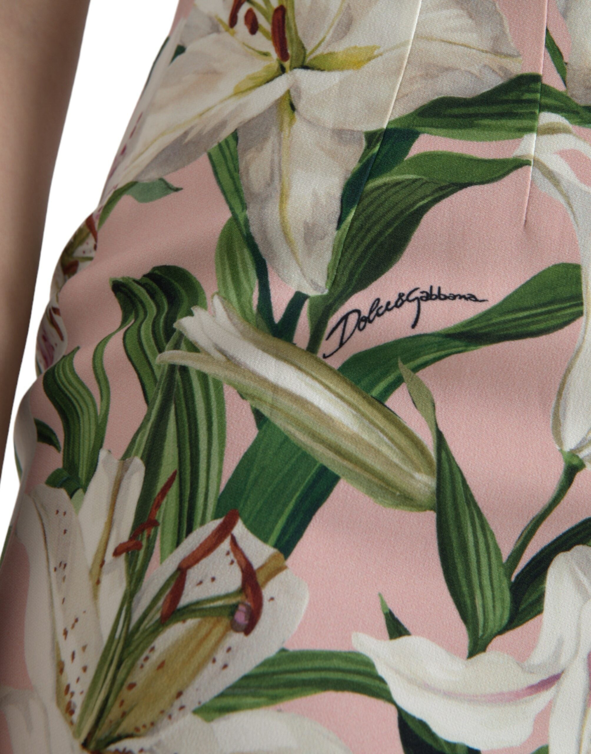 Dolce & Gabbana Pink Lily Viscose Sheath Stretch Mini Dress -   -  Dolce & Gabbana.