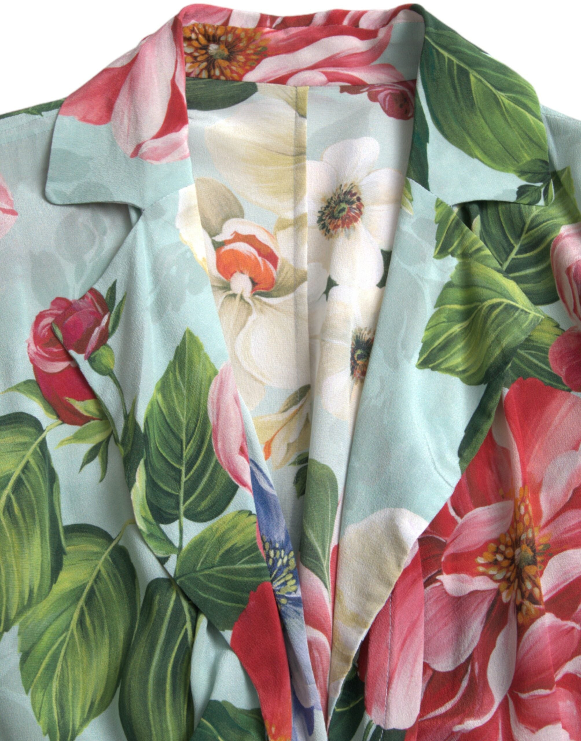 Dolce & Gabbana Blue Floral Wide Leg Wrap Jumpsuit Dress -   -  Dolce & Gabbana.