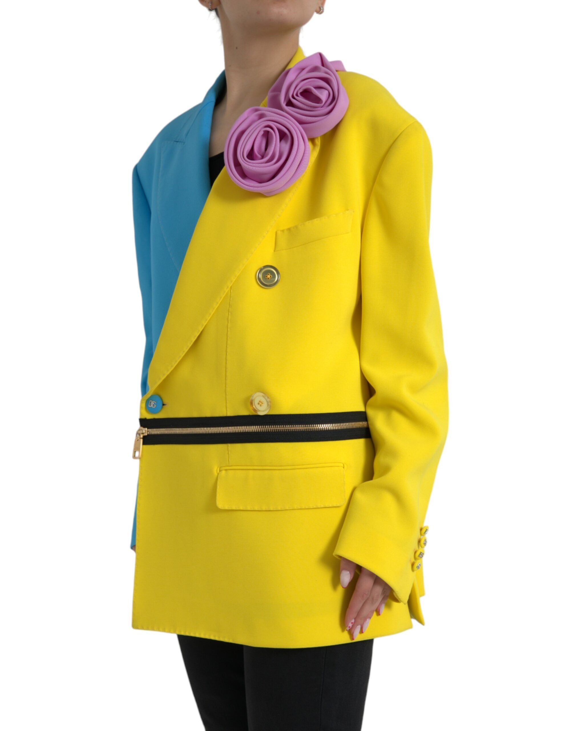 Dolce & Gabbana Multicolor Patchwork Floral Appliques Coat Jacket -   -  Dolce & Gabbana.