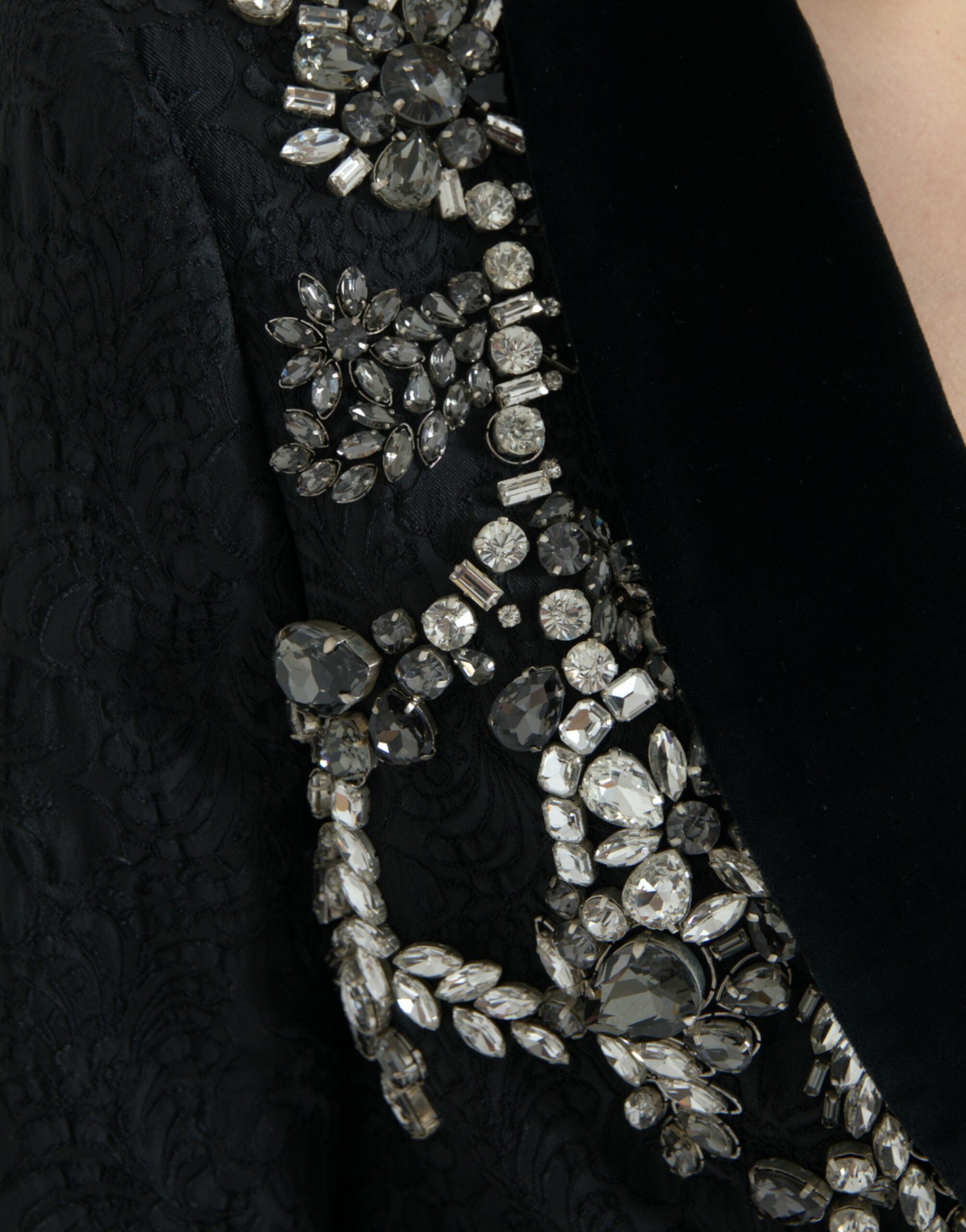 Dolce & Gabbana Black Crystal Embellished Overcoat Jacket -   -  Dolce & Gabbana.