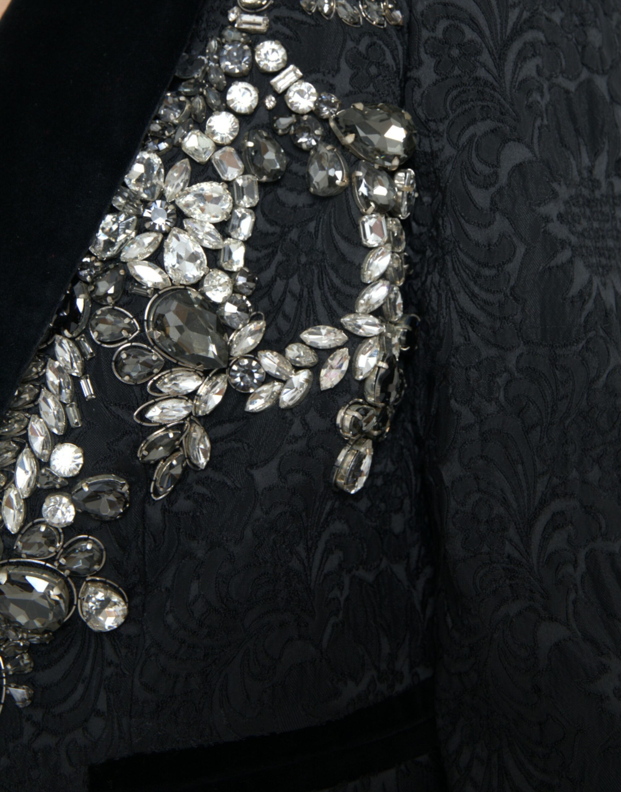 Dolce & Gabbana Black Crystal Embellished Overcoat Jacket -   -  Dolce & Gabbana.