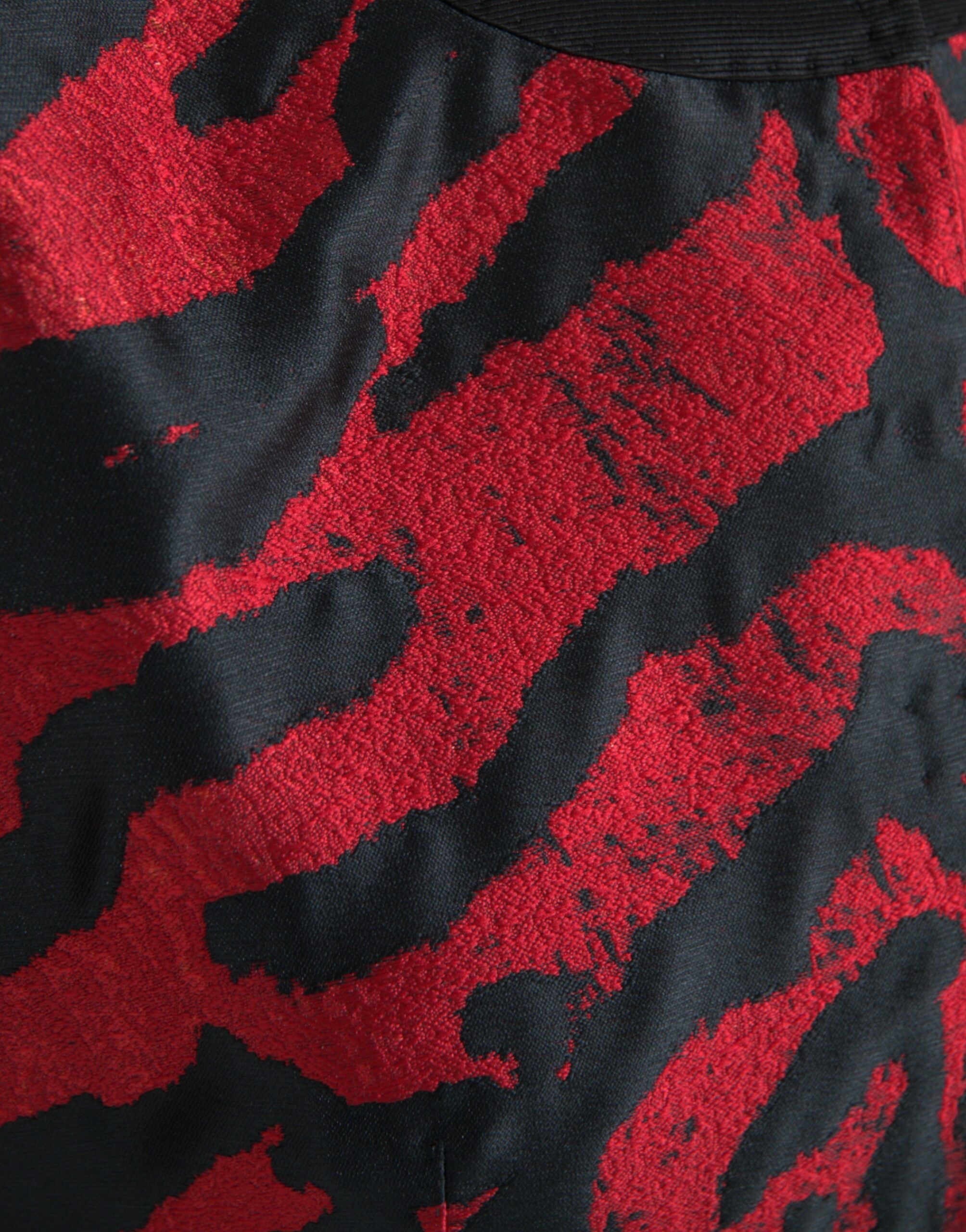 Dolce & Gabbana Black Red Patterned Cropped Coat Jacket -   -  Dolce & Gabbana.