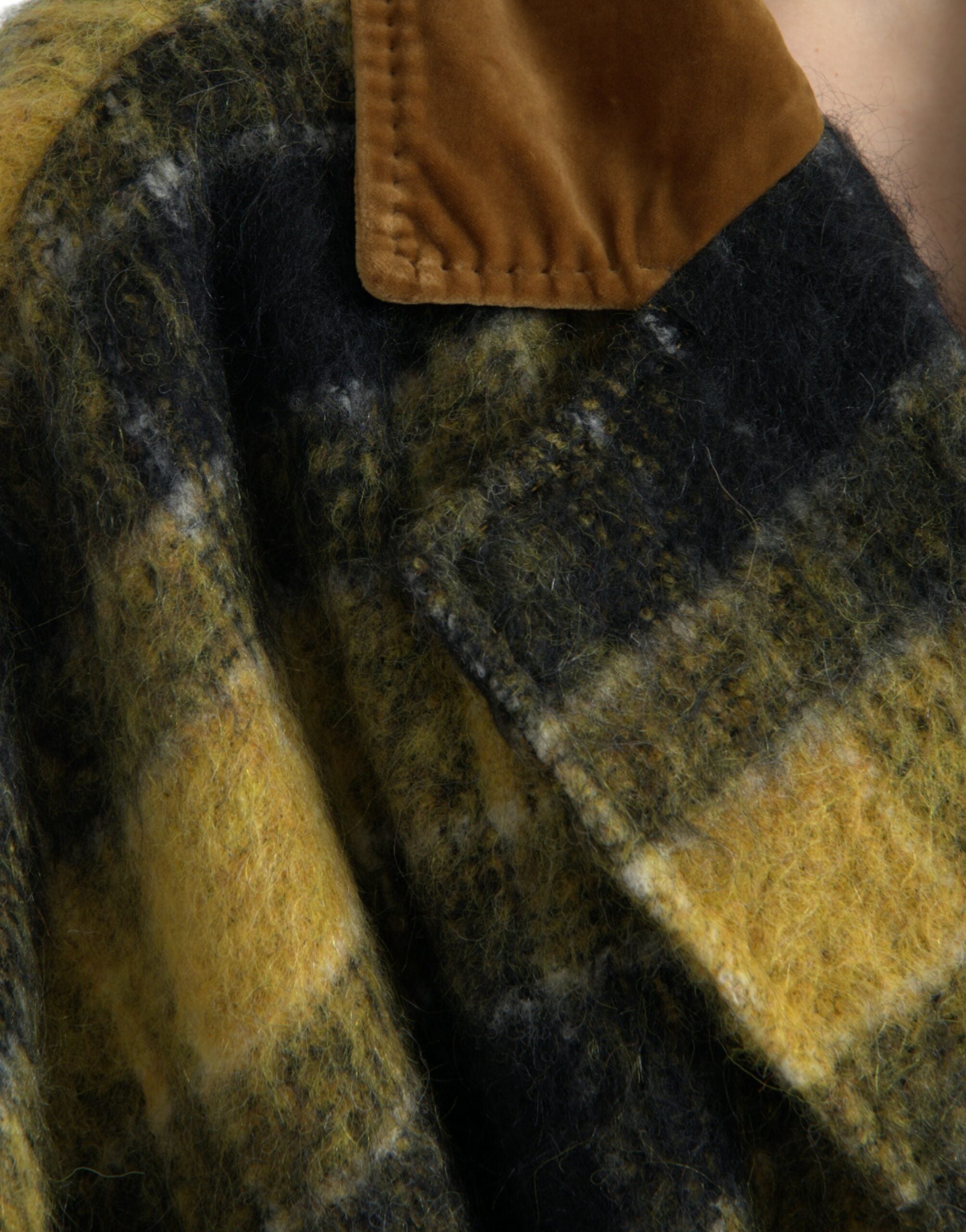 Dolce & Gabbana Yellow Checkered Long Sleeve Coat Jacket -   -  Dolce & Gabbana.