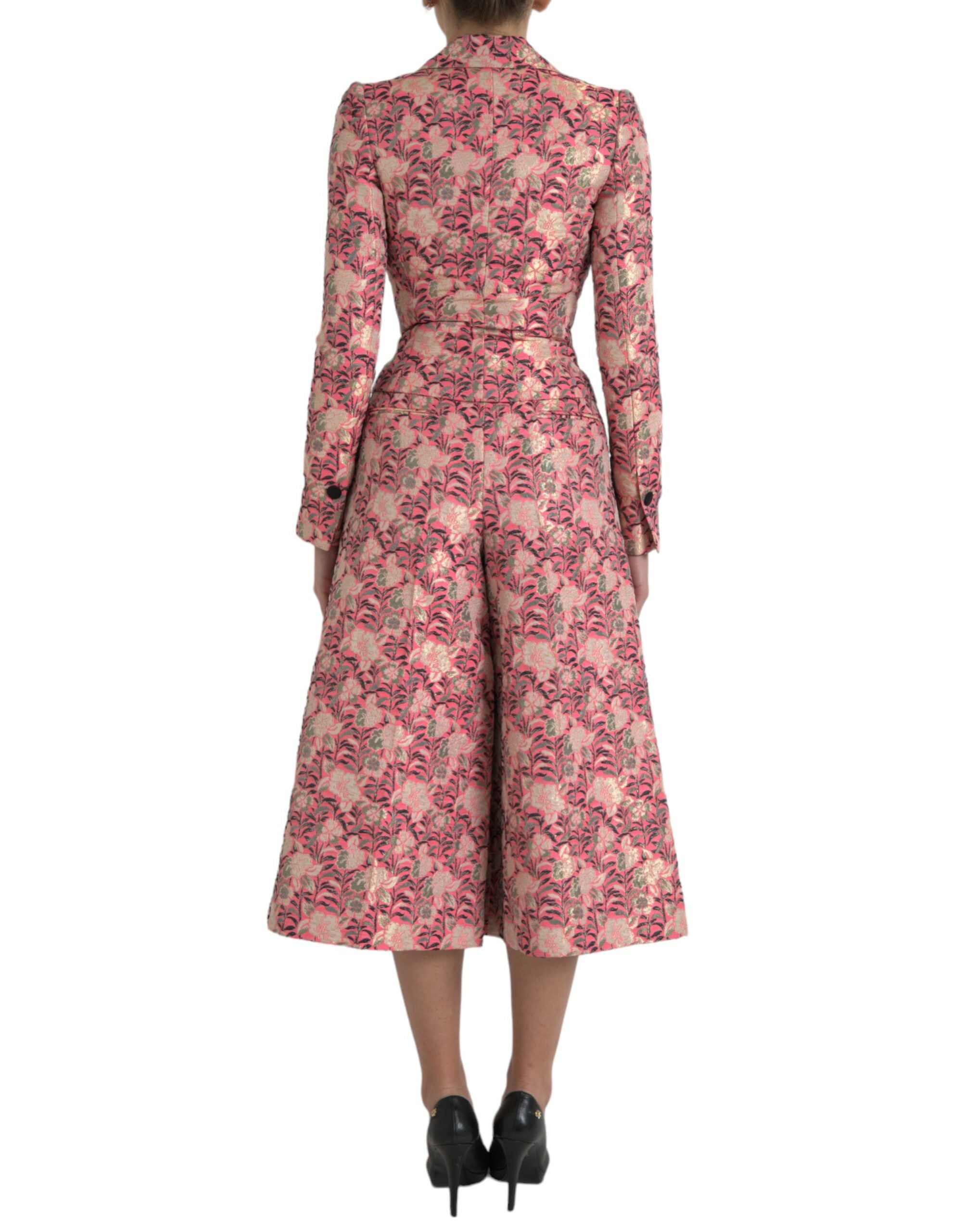 Dolce & Gabbana Pink Floral Jacquard Slim Fit 2 Piece Suit -   -  Dolce & Gabbana.