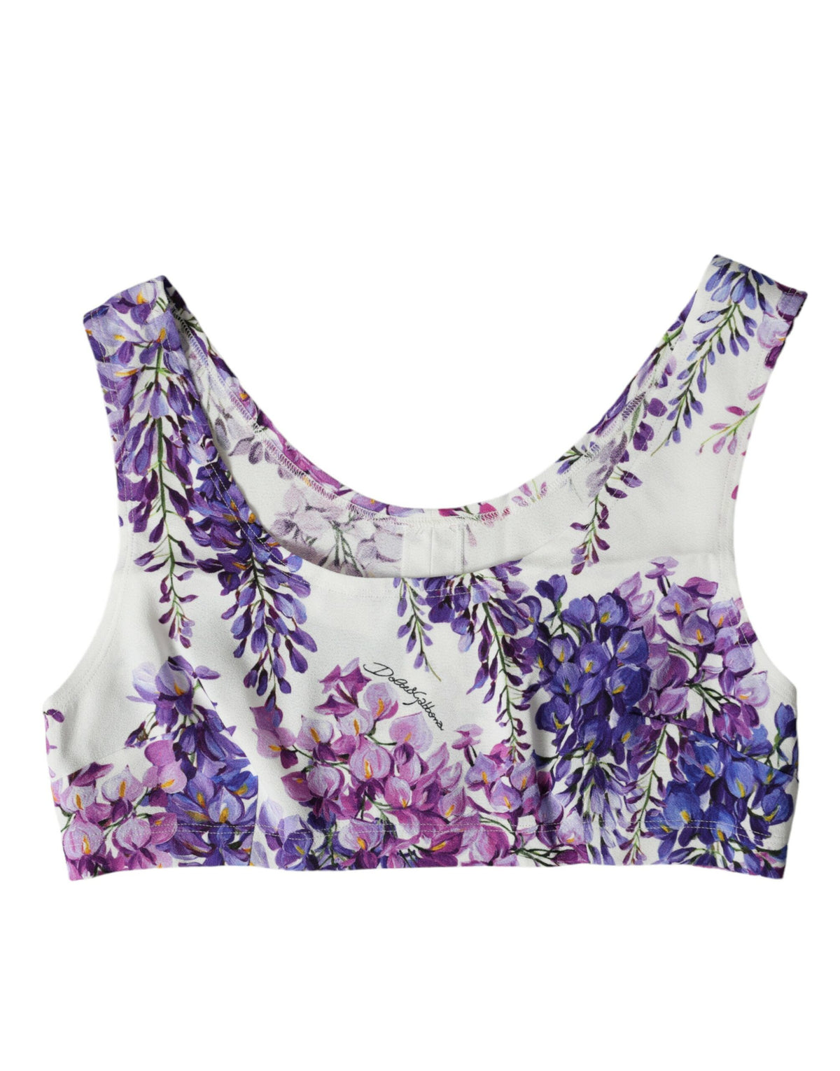 Dolce & Gabbana Multicolor Floral Sleeveless Cropped Top -   -  Dolce & Gabbana.