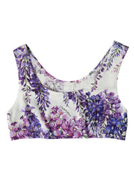 Dolce & Gabbana Multicolor Floral Sleeveless Cropped Top -   -  Dolce & Gabbana.