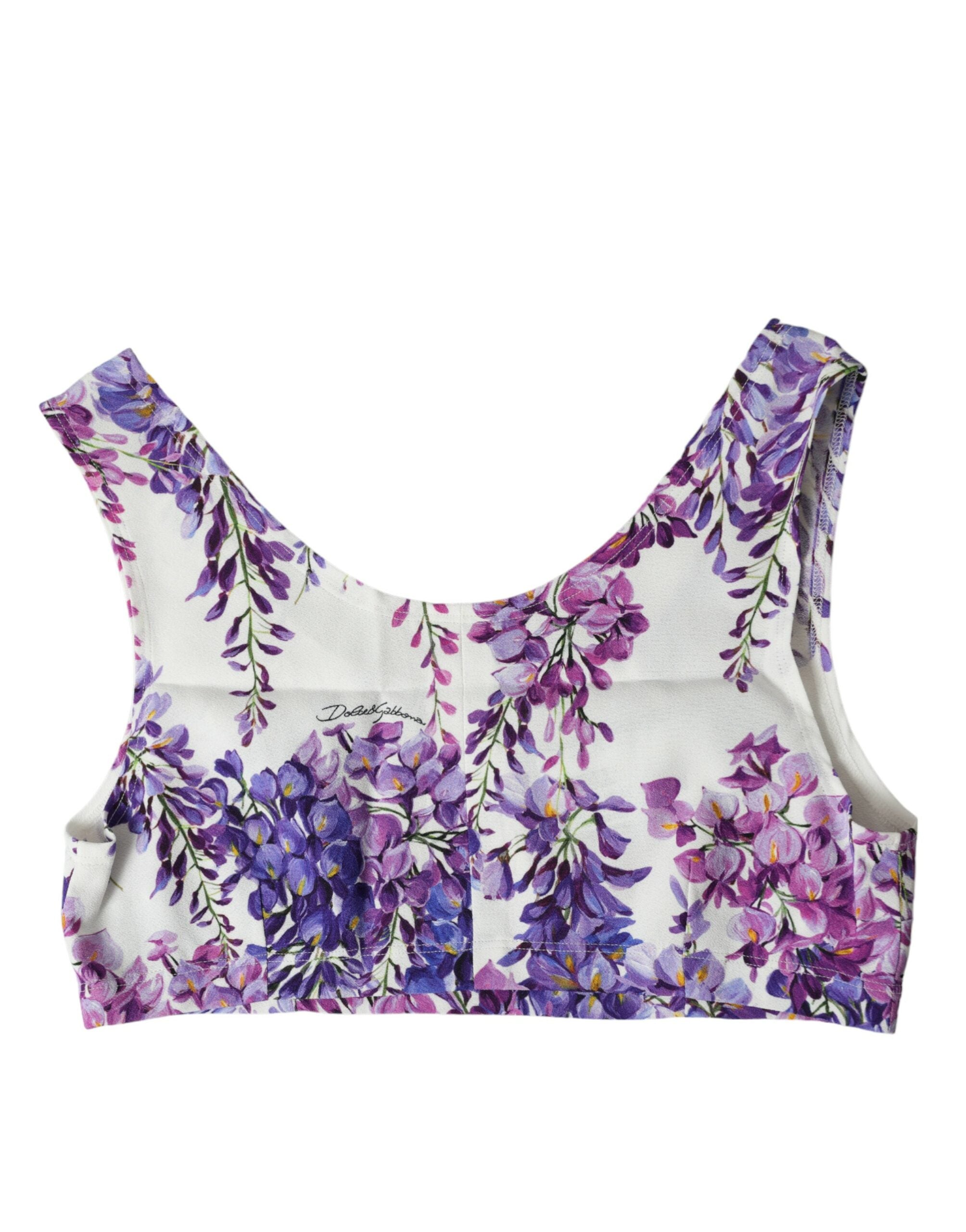 Dolce & Gabbana Multicolor Floral Sleeveless Cropped Top -   -  Dolce & Gabbana.