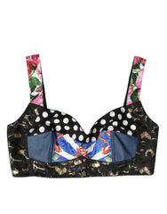 Dolce & Gabbana Multicolor Floral Patchwork Bustier Crop Top -   -  Dolce & Gabbana.