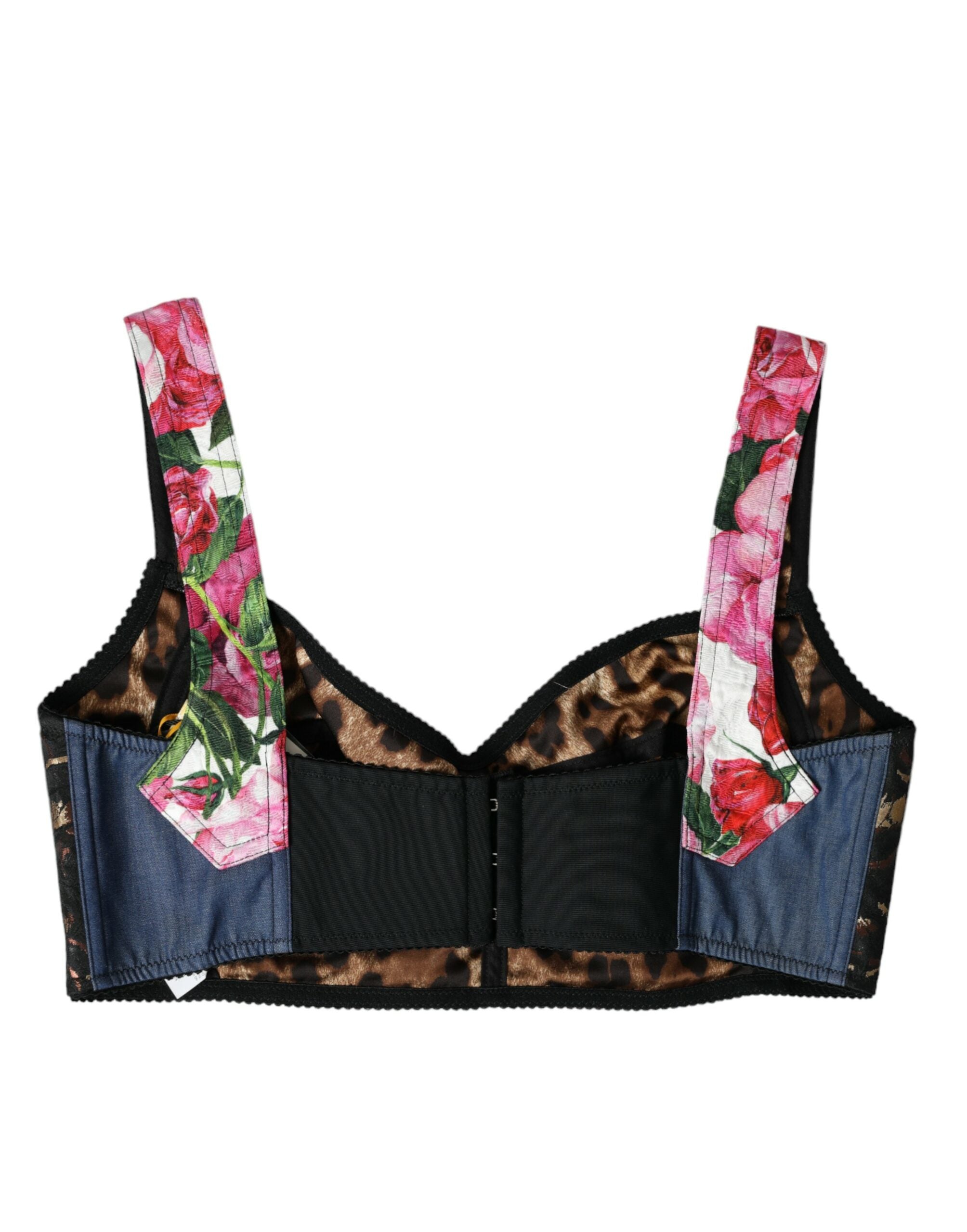 Dolce & Gabbana Multicolor Floral Patchwork Bustier Crop Top -   -  Dolce & Gabbana.