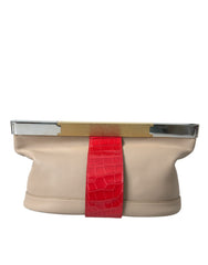 Balenciaga Beige Red Two Tone Exotic Leather Pouch Bag -  Luxury Clutch Bag for Women -  Balenciaga.