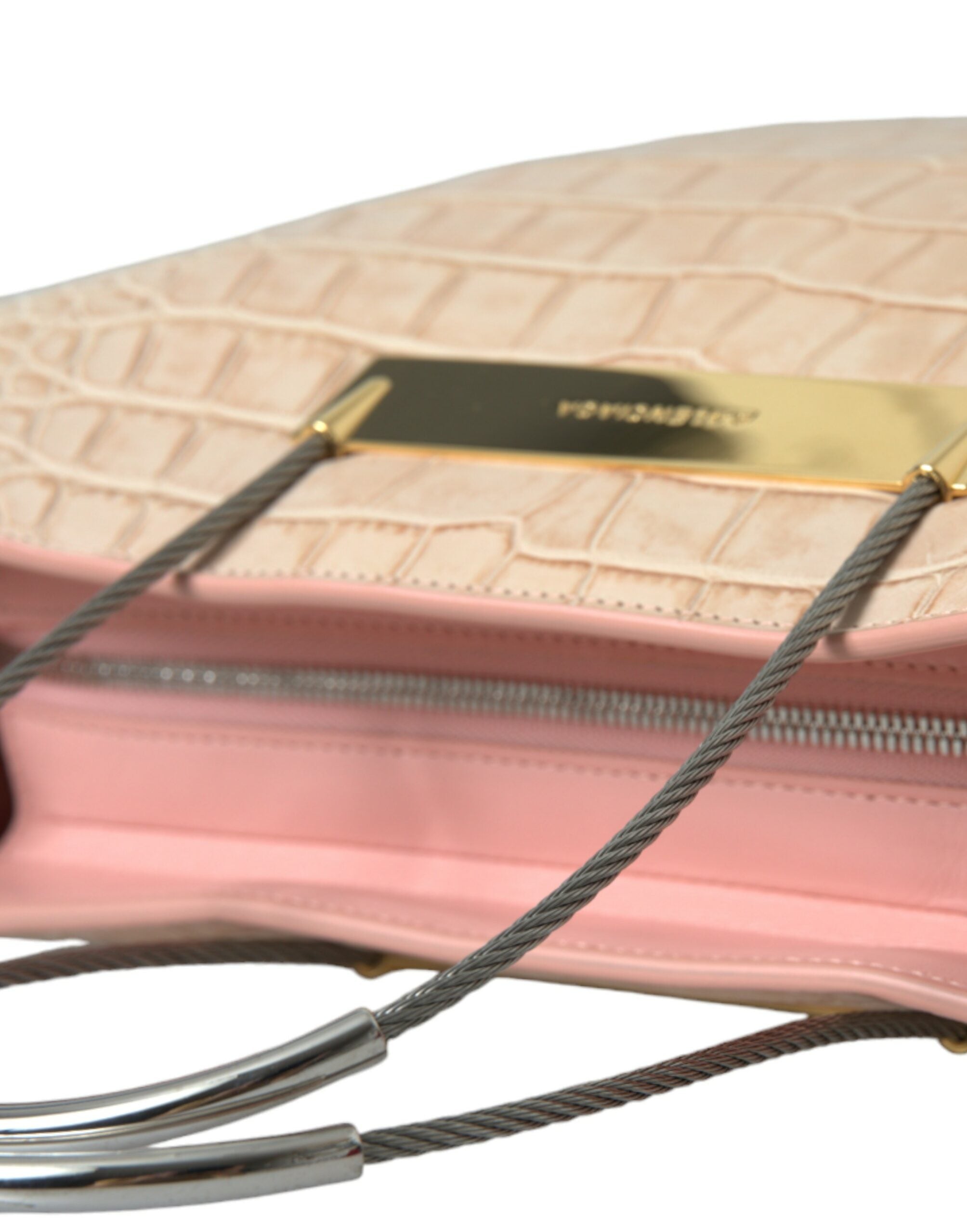 Balenciaga Pink Exotic Leather Embossed Cable Handle Shopper Tote Bag -   -  Balenciaga.