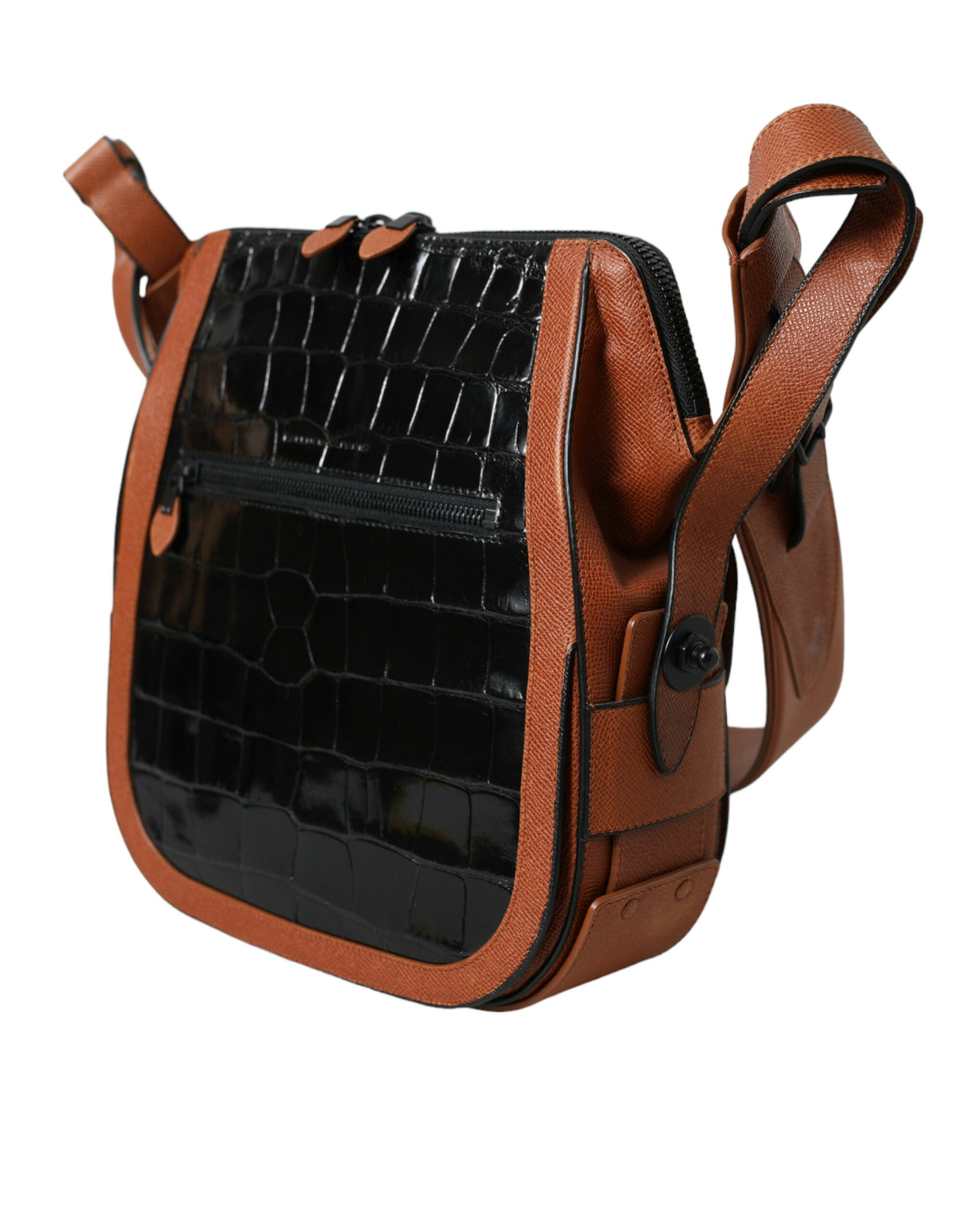 Balenciaga Black Brown Exotic Skin Leather Vertical Crossbody Purse Bag -  Luxury Cross Body Bag for Women -  Balenciaga.