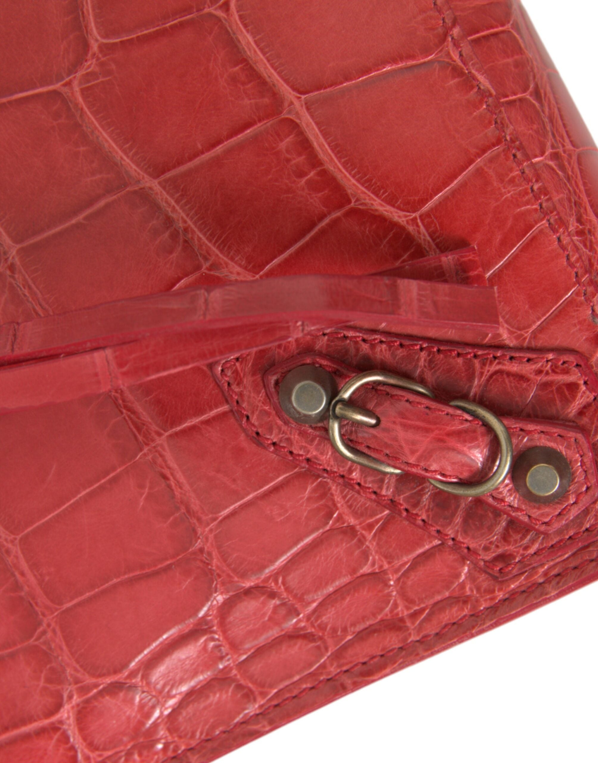 Balenciaga Red Exotic Skin Leather Classic Pouch Purse Wristlet Bag -  Luxury Clutch Bag for Women -  Balenciaga.