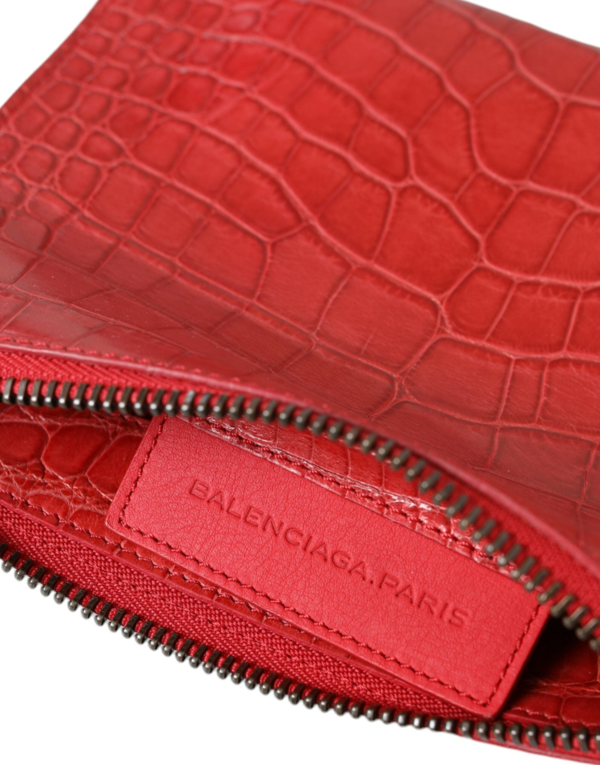 Balenciaga Red Exotic Skin Leather Classic Pouch Purse Wristlet Bag -  Luxury Clutch Bag for Women -  Balenciaga.