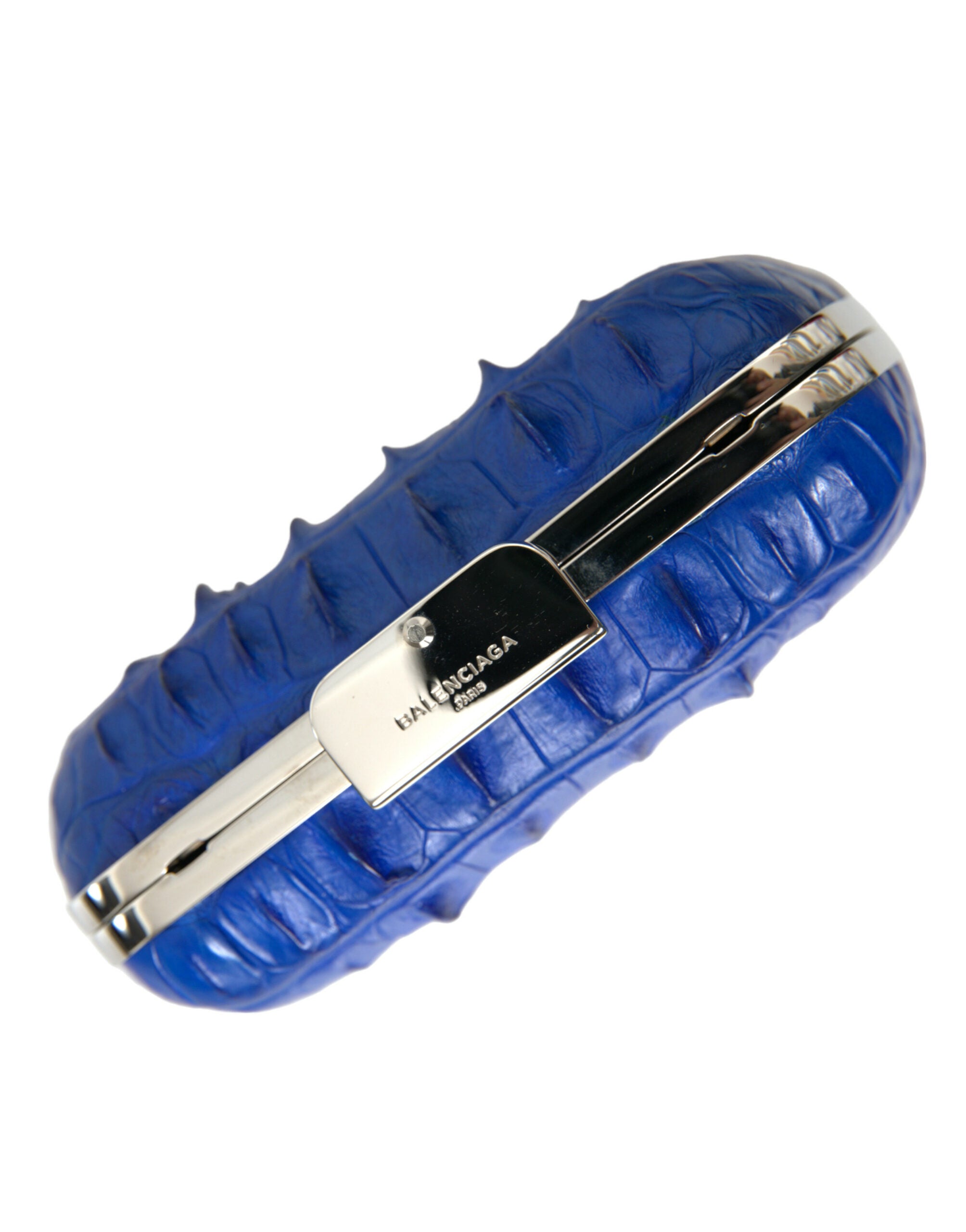 Balenciaga Blue Exotic Skin Leather Shoulder Crossbody Box Clutch Bag -   -  Balenciaga.
