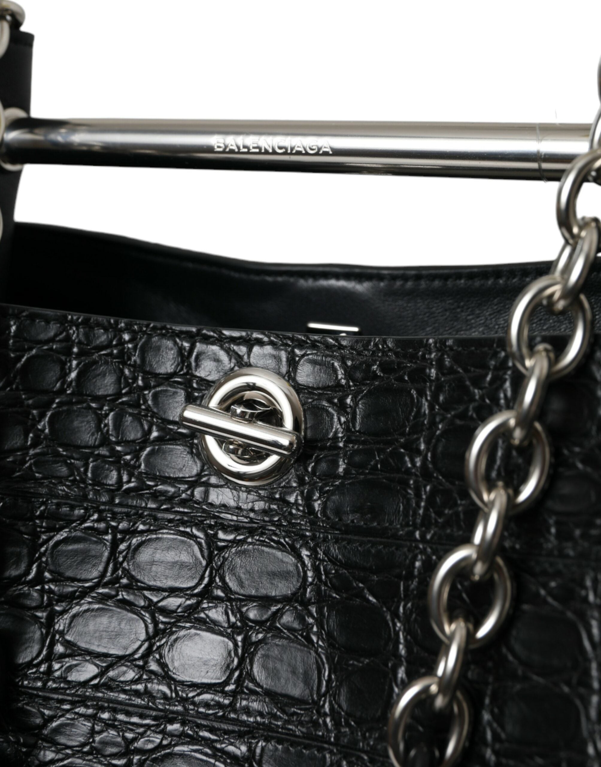 Balenciaga Black Exotic Skin Leather Maxi Bucket Tote Purse Bag -   -  Balenciaga.