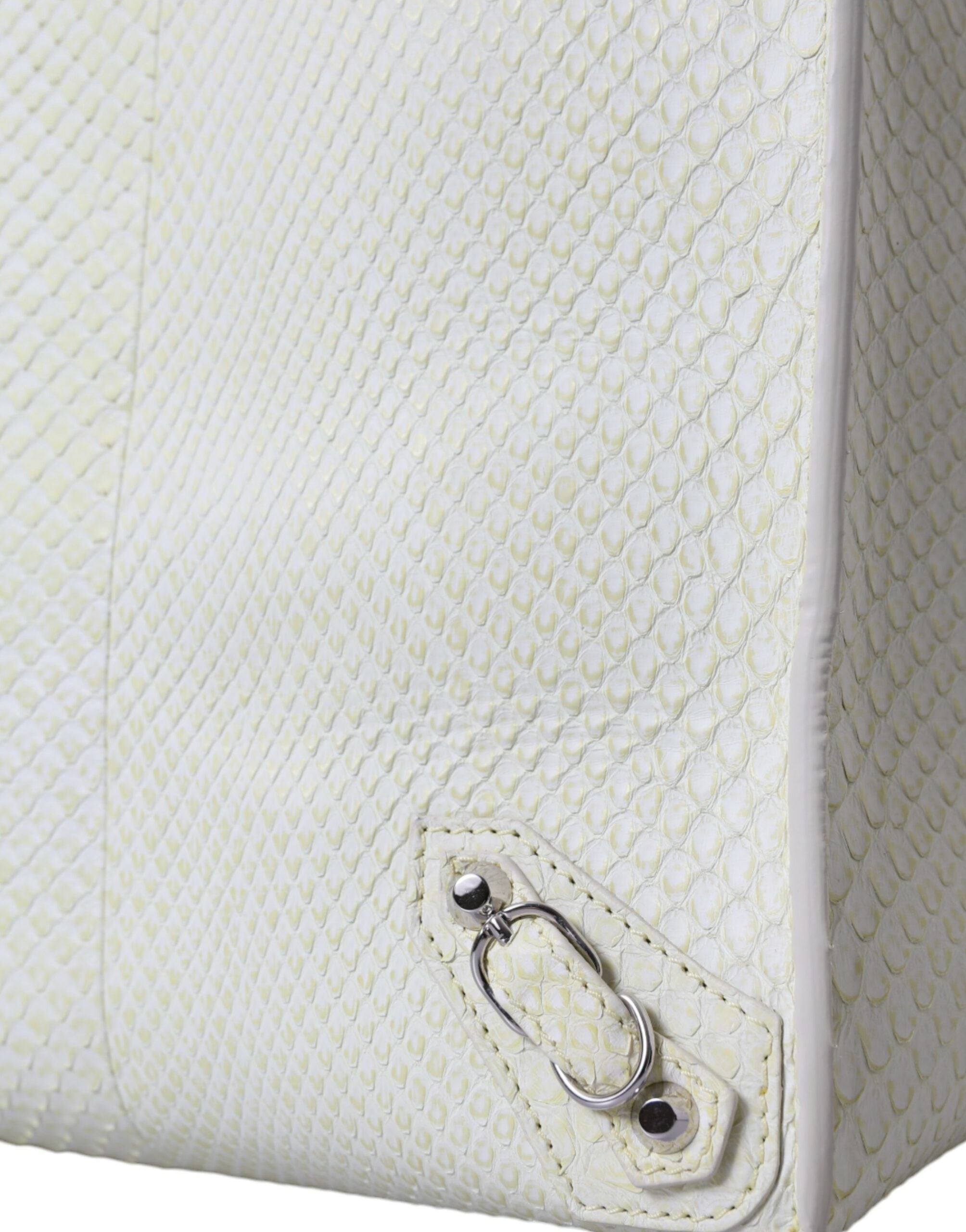 Balenciaga White Yellow Exotic Skin Leather Shopping Tote PAPIER Bag -  Luxury Shopper Bag for Women -  Balenciaga.