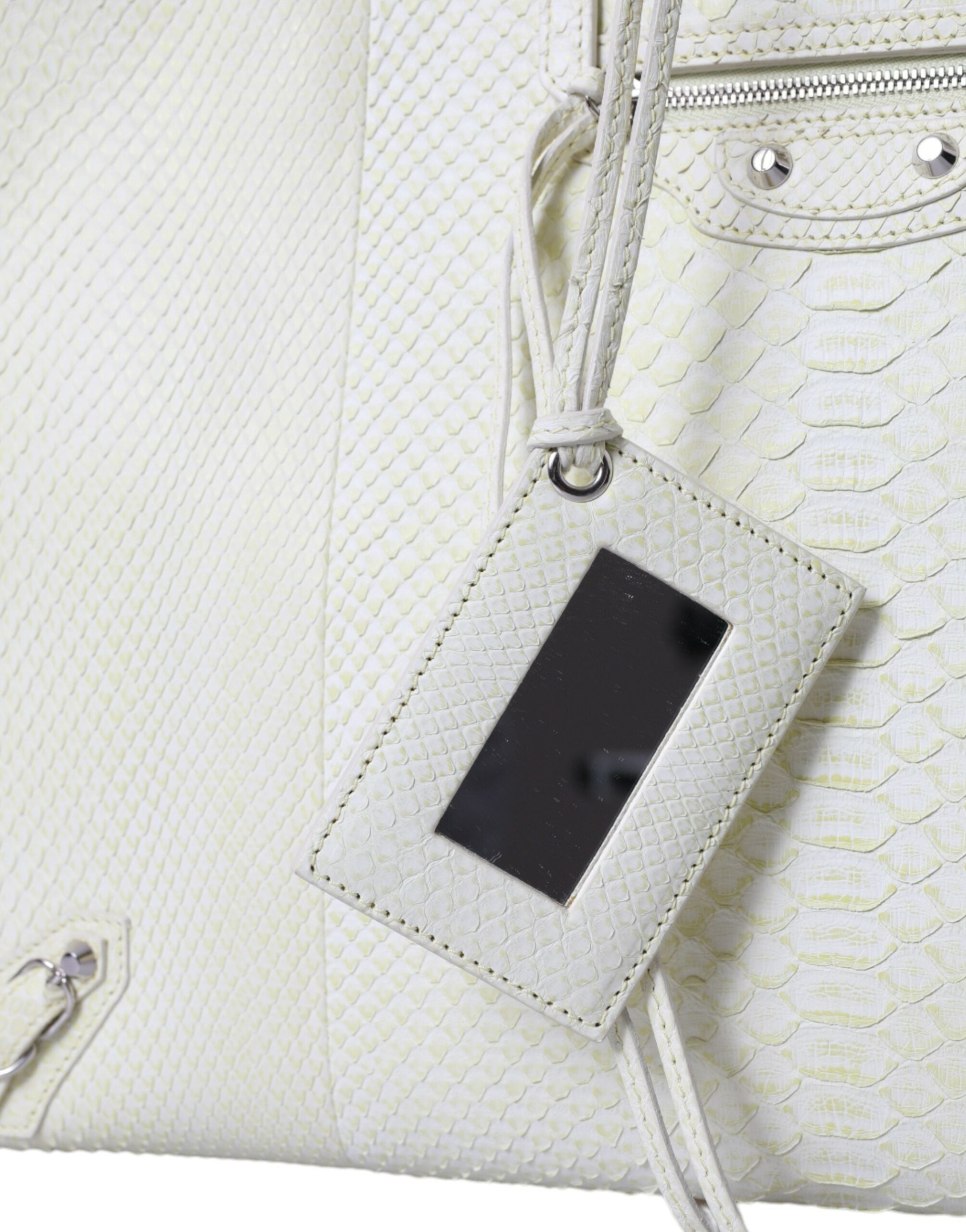 Balenciaga White Yellow Exotic Skin Leather Shopping Tote PAPIER Bag -  Luxury Shopper Bag for Women -  Balenciaga.