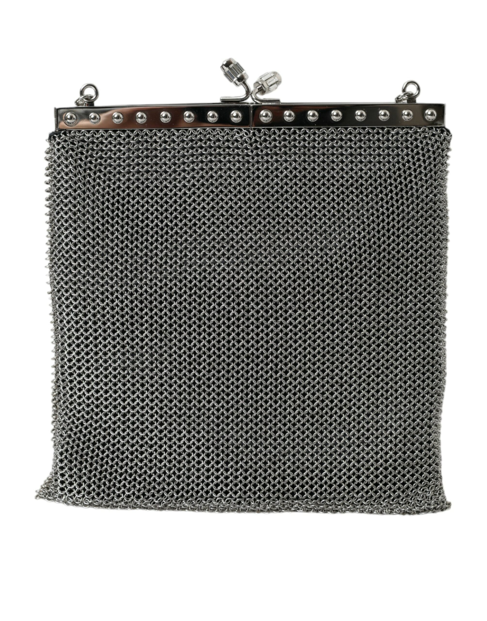 Prada Gray Chain Metal Mesh Logo Plaque Bandoliera Shoulder Bag -  Luxury Shoulder Bag for Women -  Prada.