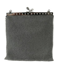 Prada Gray Chain Metal Mesh Logo Plaque Bandoliera Shoulder Bag -  Luxury Shoulder Bag for Women -  Prada.
