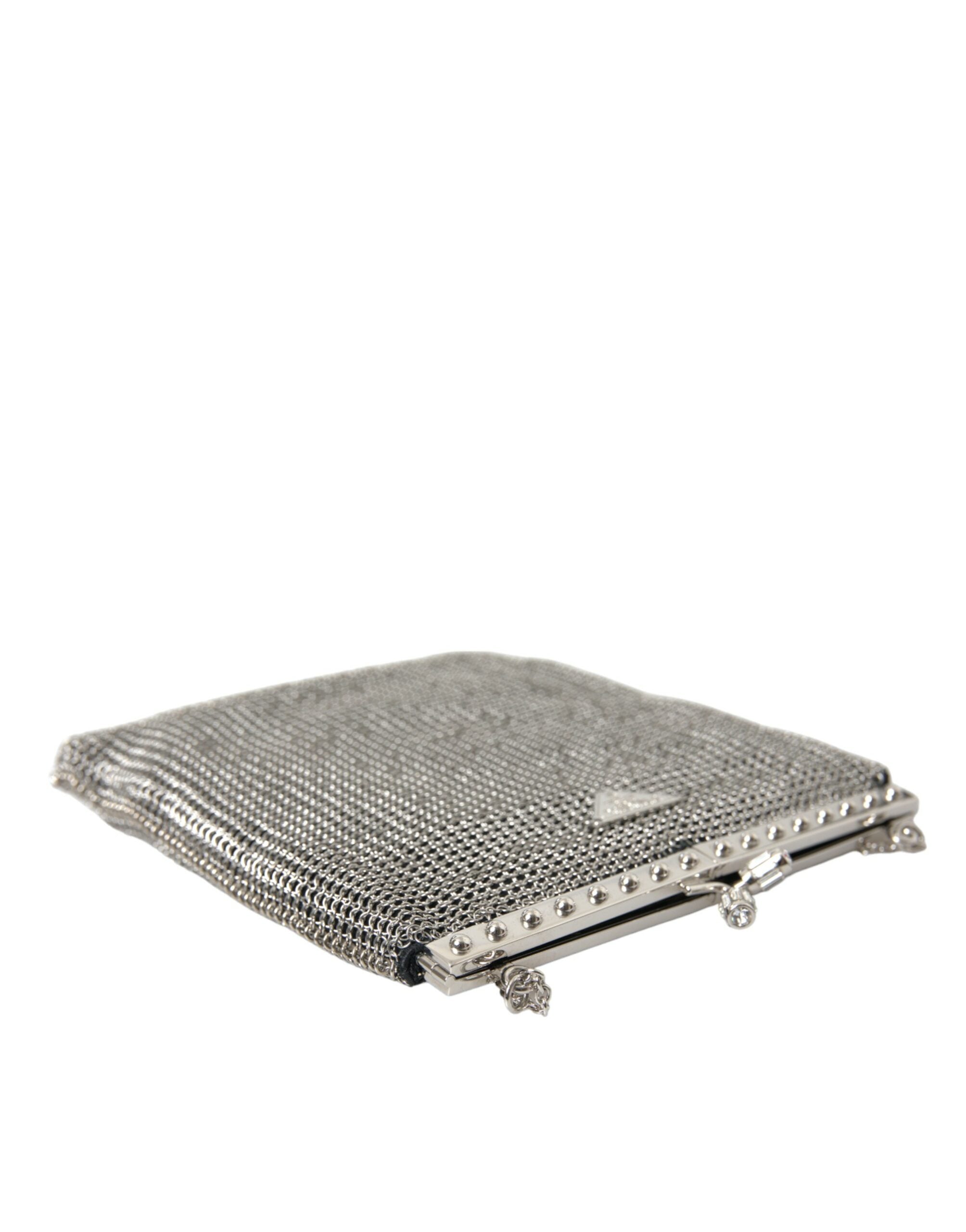 Prada Gray Chain Metal Mesh Logo Plaque Bandoliera Shoulder Bag -  Luxury Shoulder Bag for Women -  Prada.