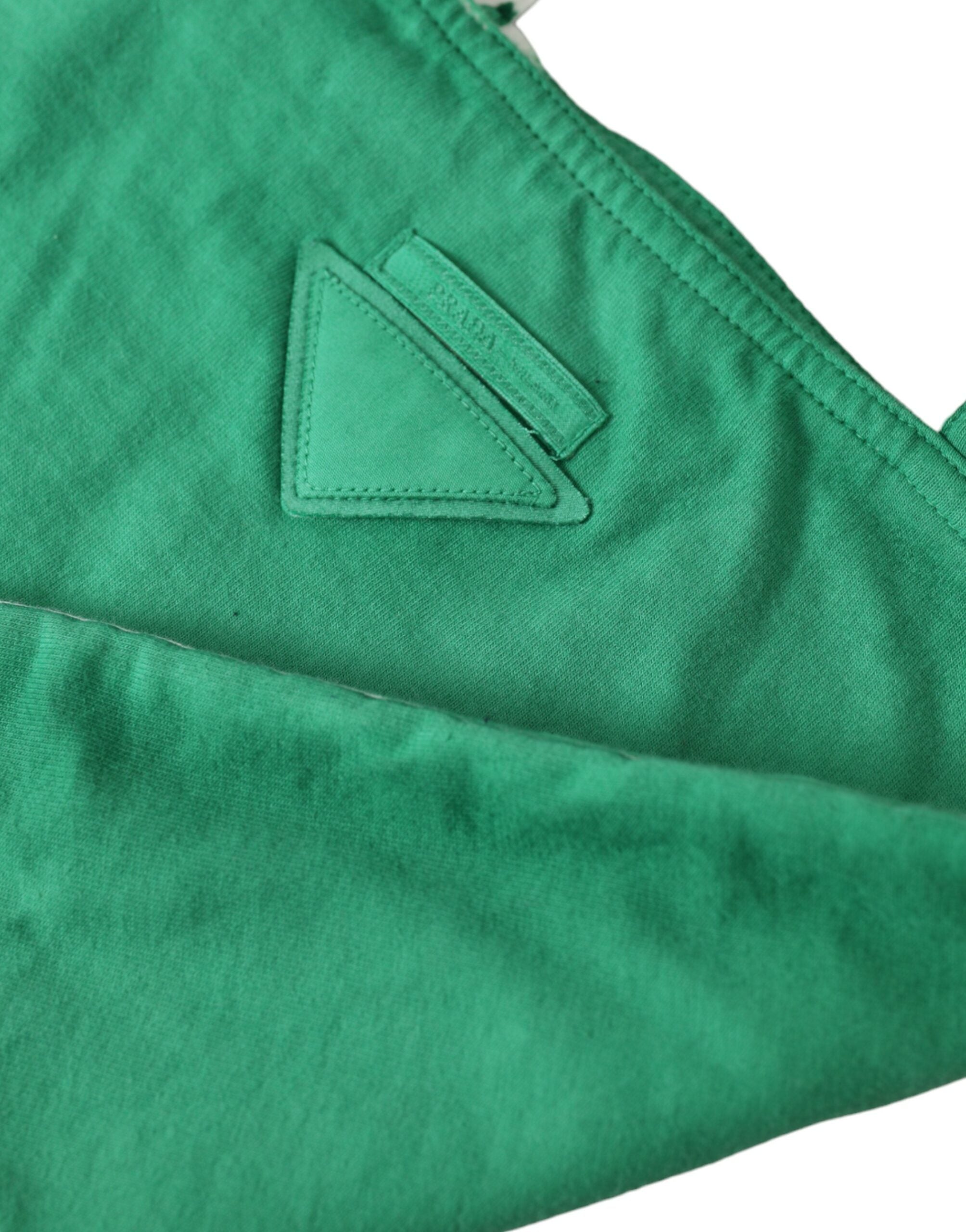Prada Green Jersey Fabric Logo Shoulder Shopping Tote Shopping Bag -  Luxury Shopper Bag for Women -  Prada.