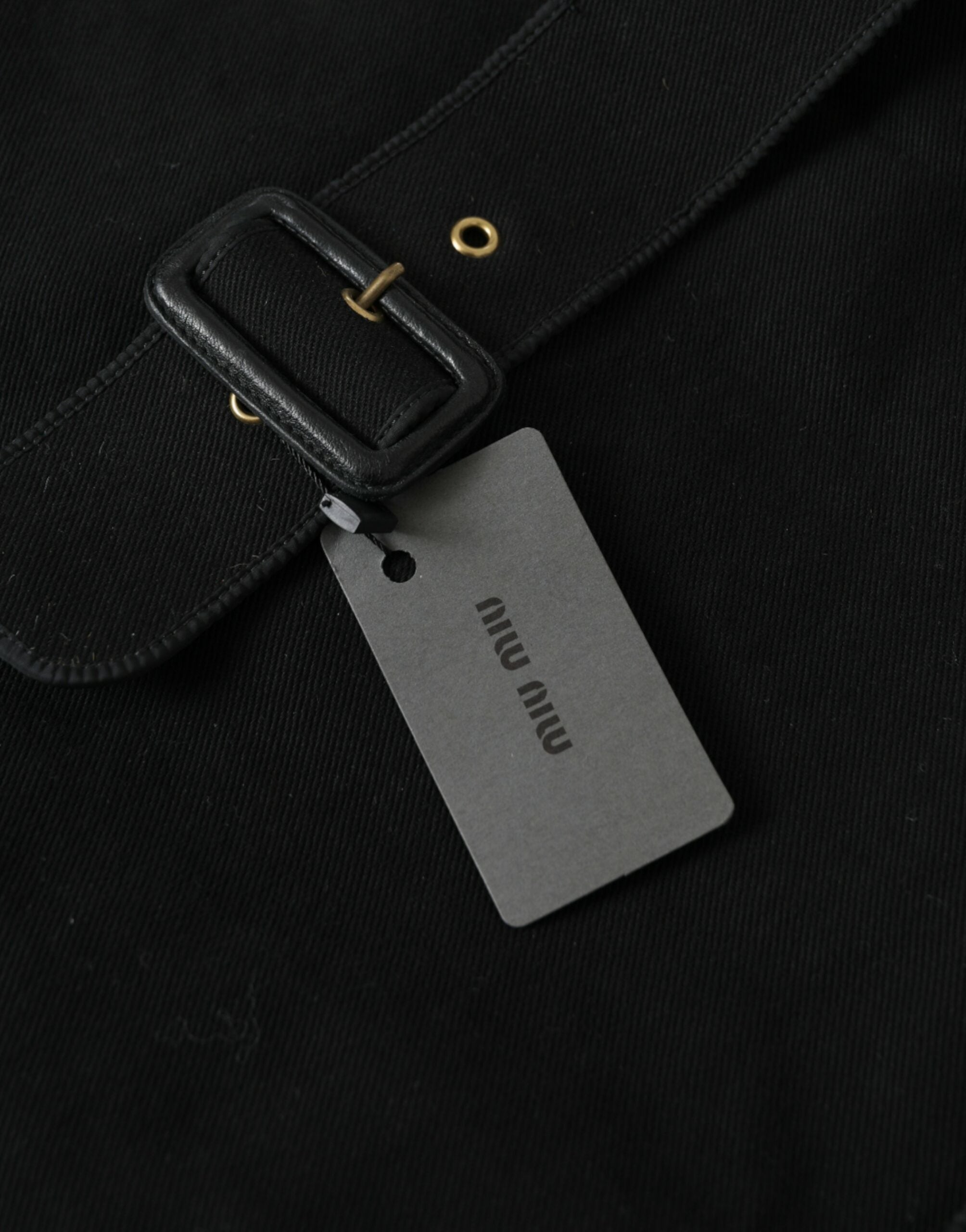 Miu Miu Black Canvas Denim Logo Shoulder Tote Shopping Bag -  Luxury Shopper Bag for Women -  Miu Miu.