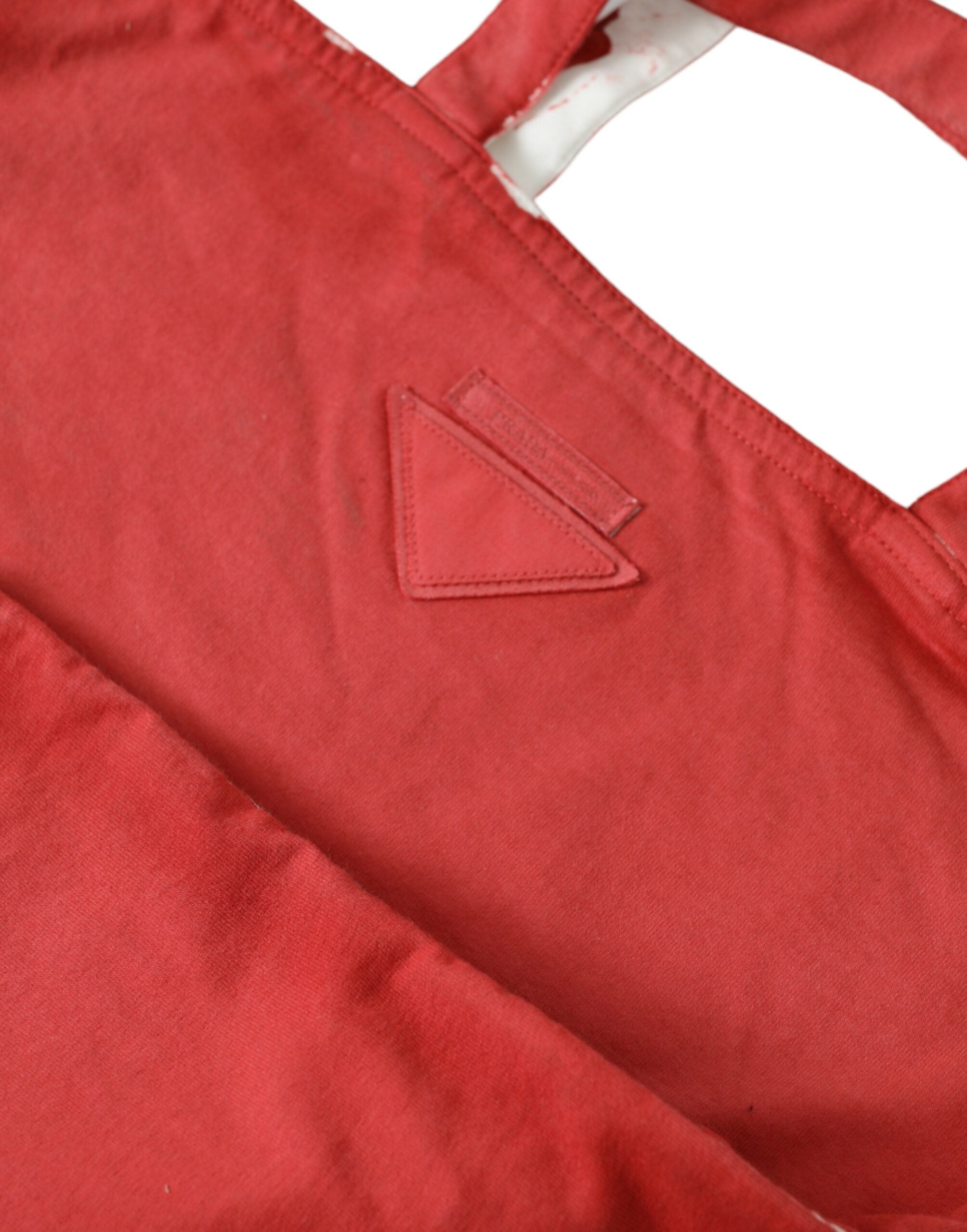 Prada Red Jersey Fabric Logo Shoulder Shopping Tote Bag -  Luxury Shopper Bag for Women -  Prada.
