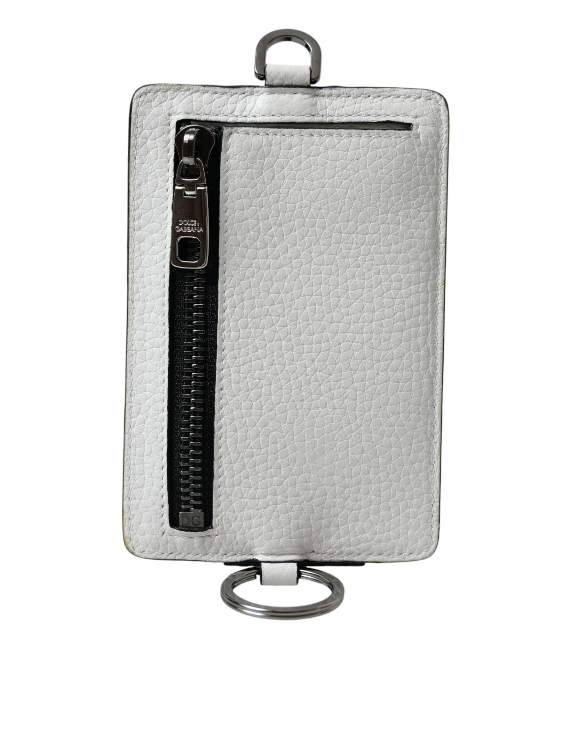 Dolce & Gabbana White Calf Leather Lanyard Logo Card Holder Wallet -  Wallets for Men -  Dolce & Gabbana.