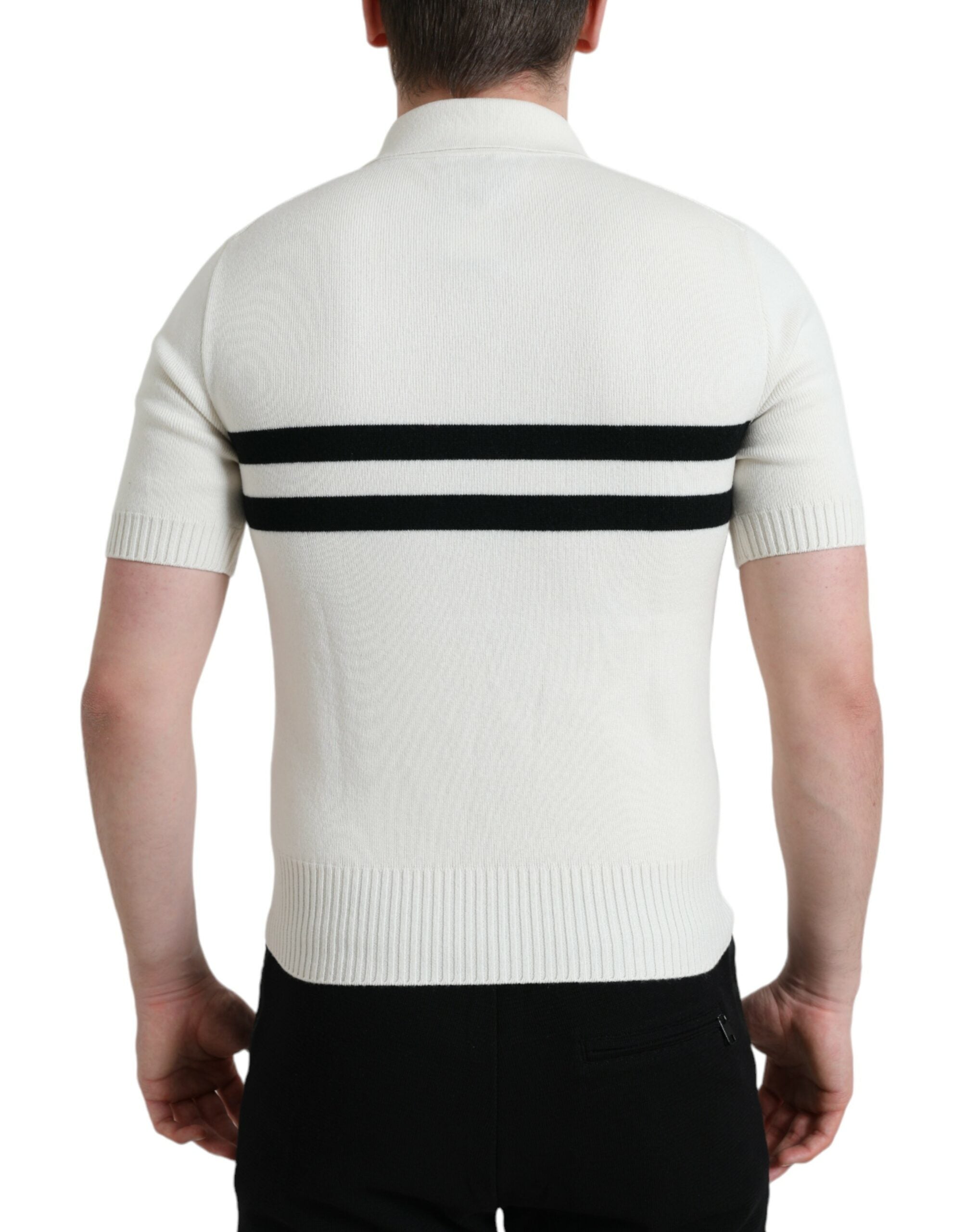 Dolce & Gabbana White DG Logo Collared Henley Shirt T-shirt -   -  Dolce & Gabbana.