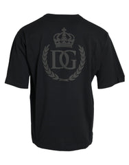 Dolce & Gabbana Black Logo Embossed Crew Neck Short Sleeves T-shirt -   -  Dolce & Gabbana.