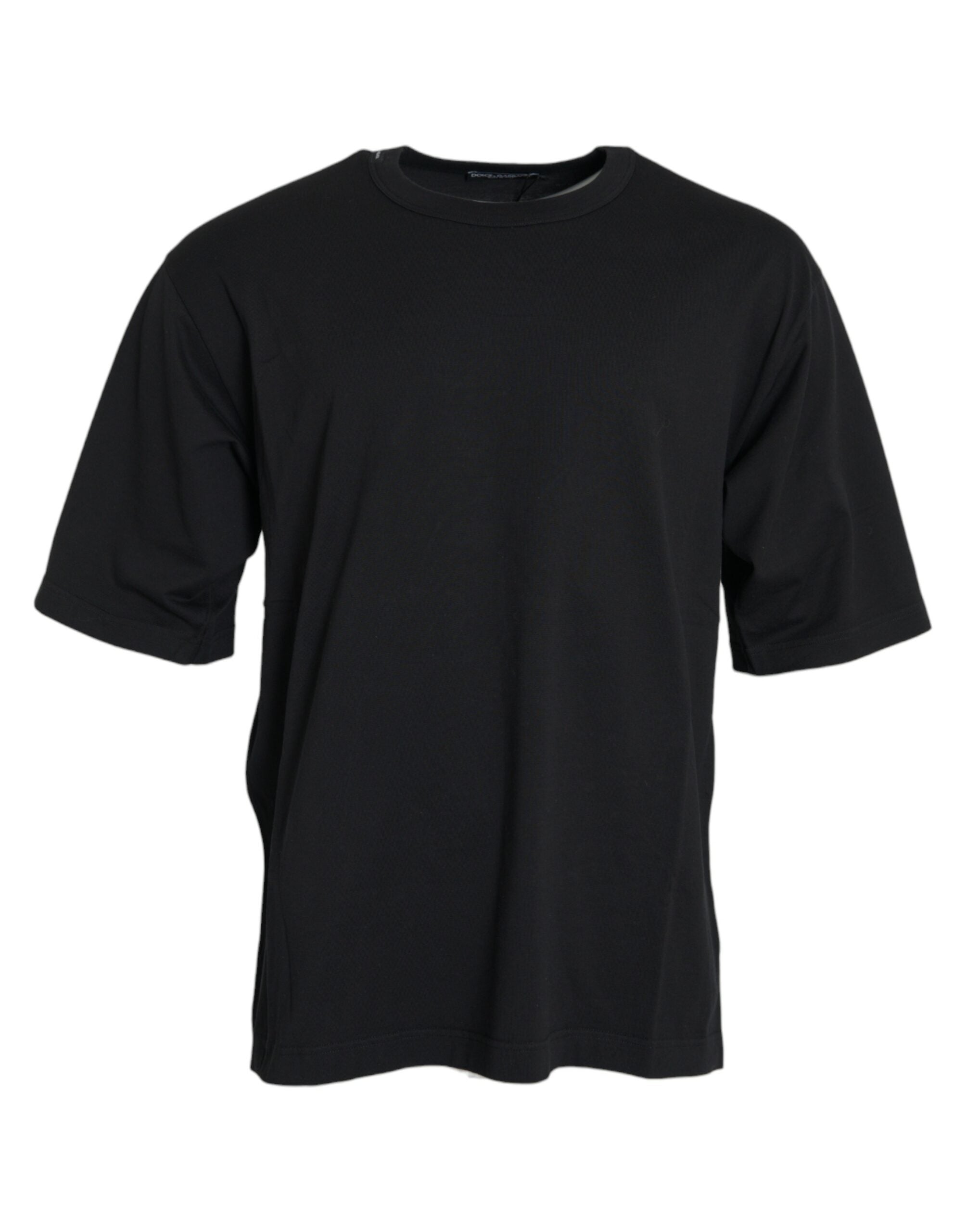 Dolce & Gabbana Black Logo Embossed Crew Neck Short Sleeves T-shirt -   -  Dolce & Gabbana.