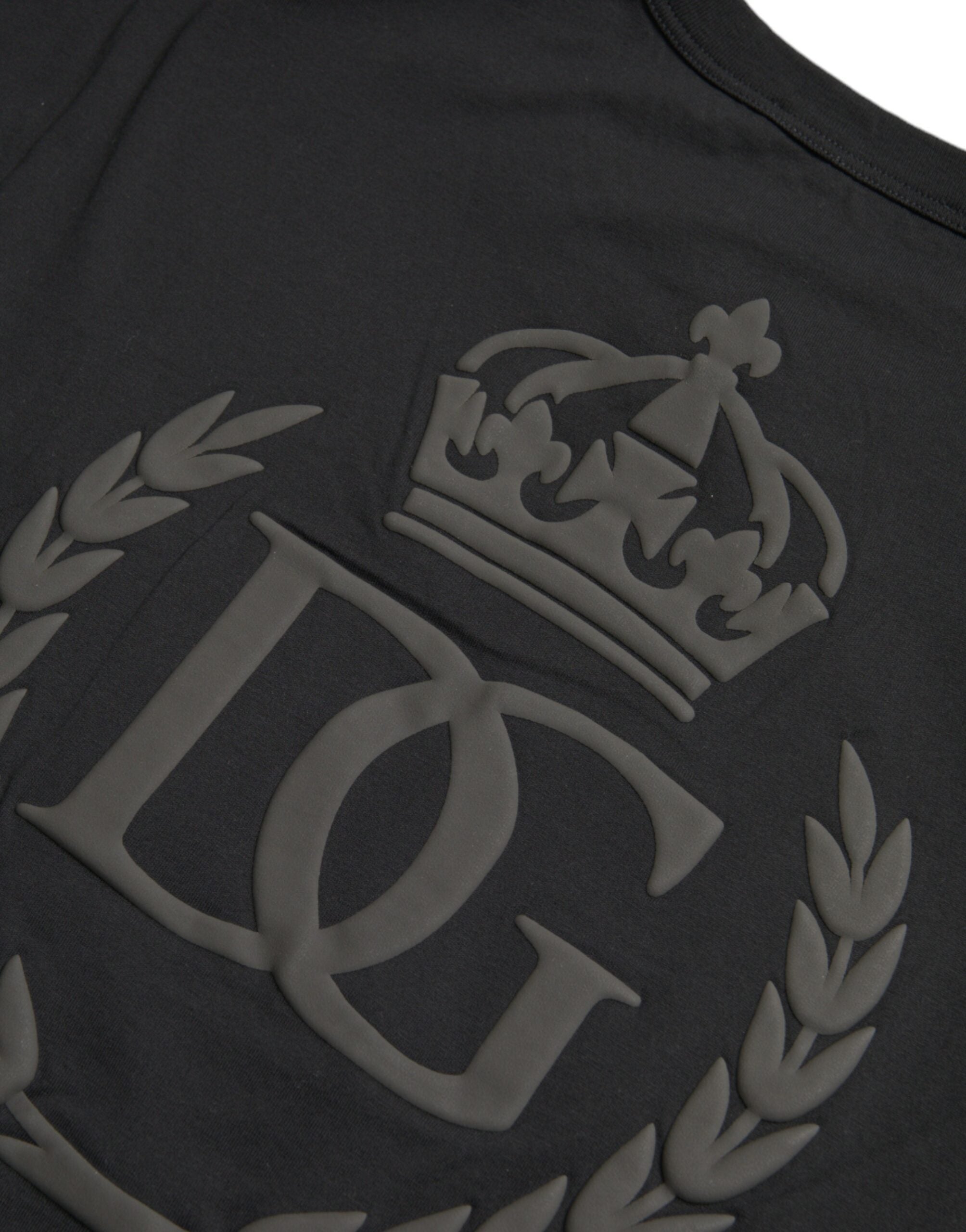 Dolce & Gabbana Black Logo Embossed Crew Neck Short Sleeves T-shirt -   -  Dolce & Gabbana.
