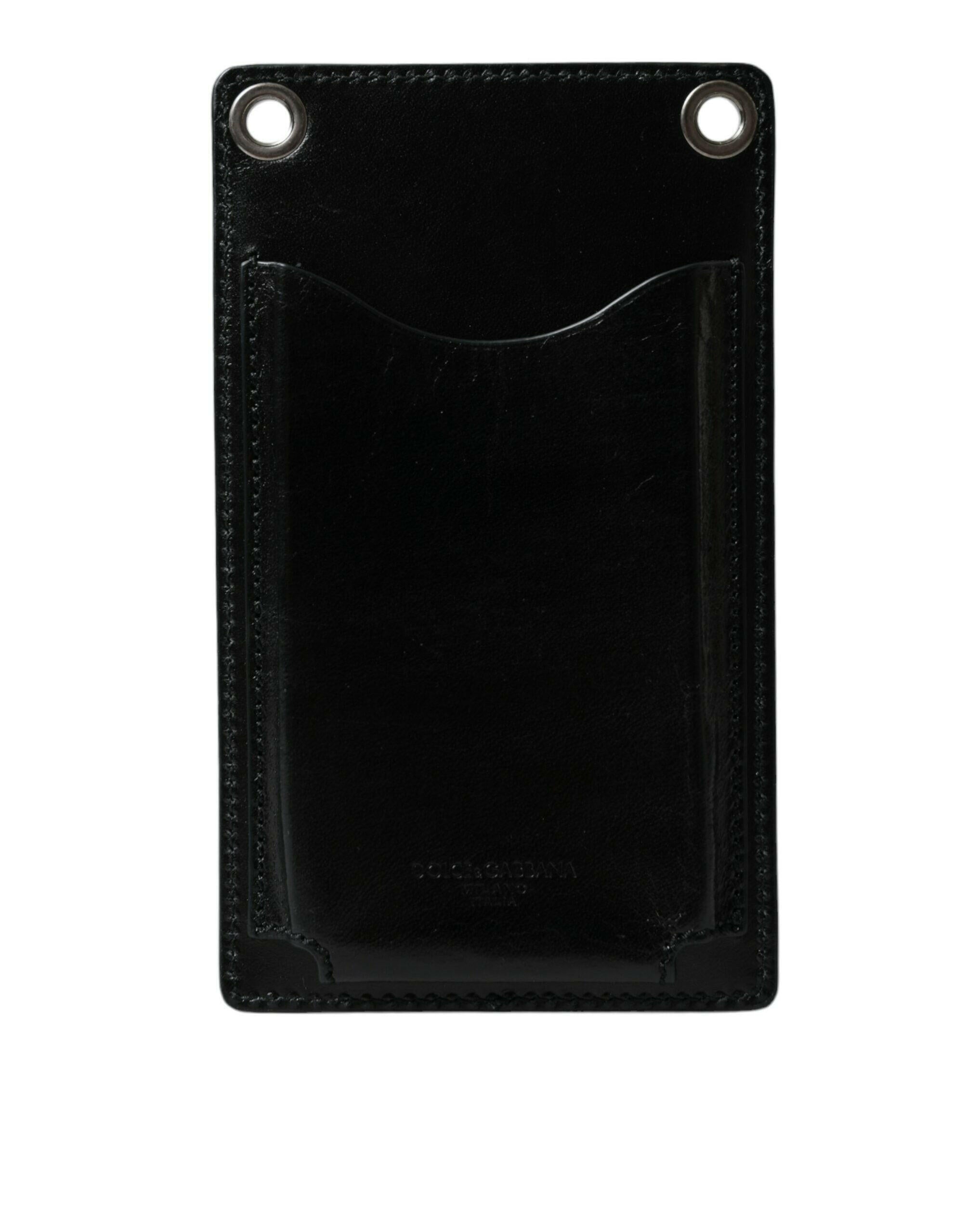 Dolce & Gabbana Wallet Black Horse Leather Zip Logo Cross Body Phone Slot -   -  Dolce & Gabbana.