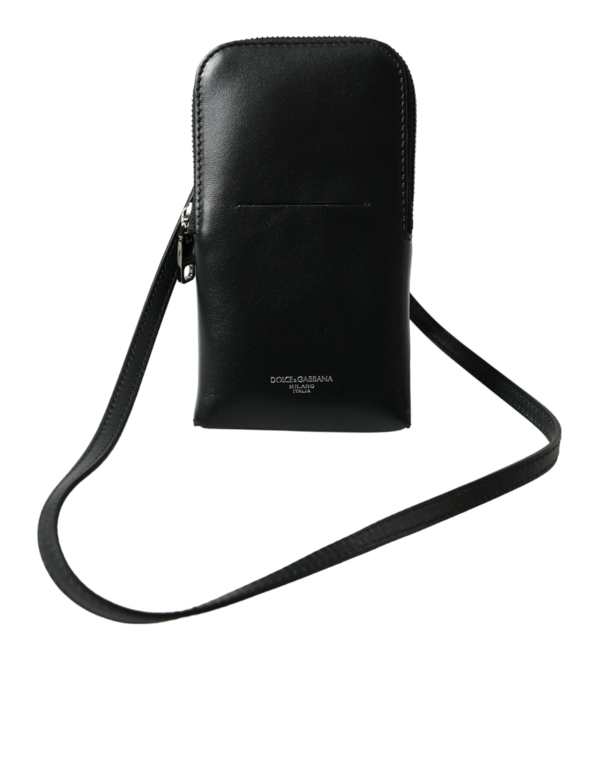 Dolce & Gabbana Black Leather Zip Around Logo Print Lanyard Strap Wallet -  Wallets for Men -  Dolce & Gabbana.
