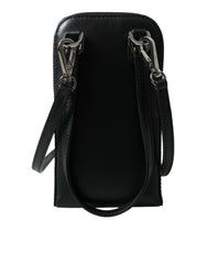 Dolce & Gabbana Black Leather Zip Around Logo Print Lanyard Strap Wallet -  Wallets for Men -  Dolce & Gabbana.