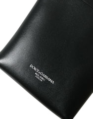 Dolce & Gabbana Black Leather Zip Around Logo Print Lanyard Strap Wallet -  Wallets for Men -  Dolce & Gabbana.