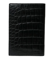 Dolce & Gabbana Black Exotic Skin Leather Long Bifold Passport Holder -   -  Dolce & Gabbana.