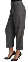 Dolce & Gabbana Gray Wool Pleated Cropped Trouser Pants -   -  Dolce & Gabbana.