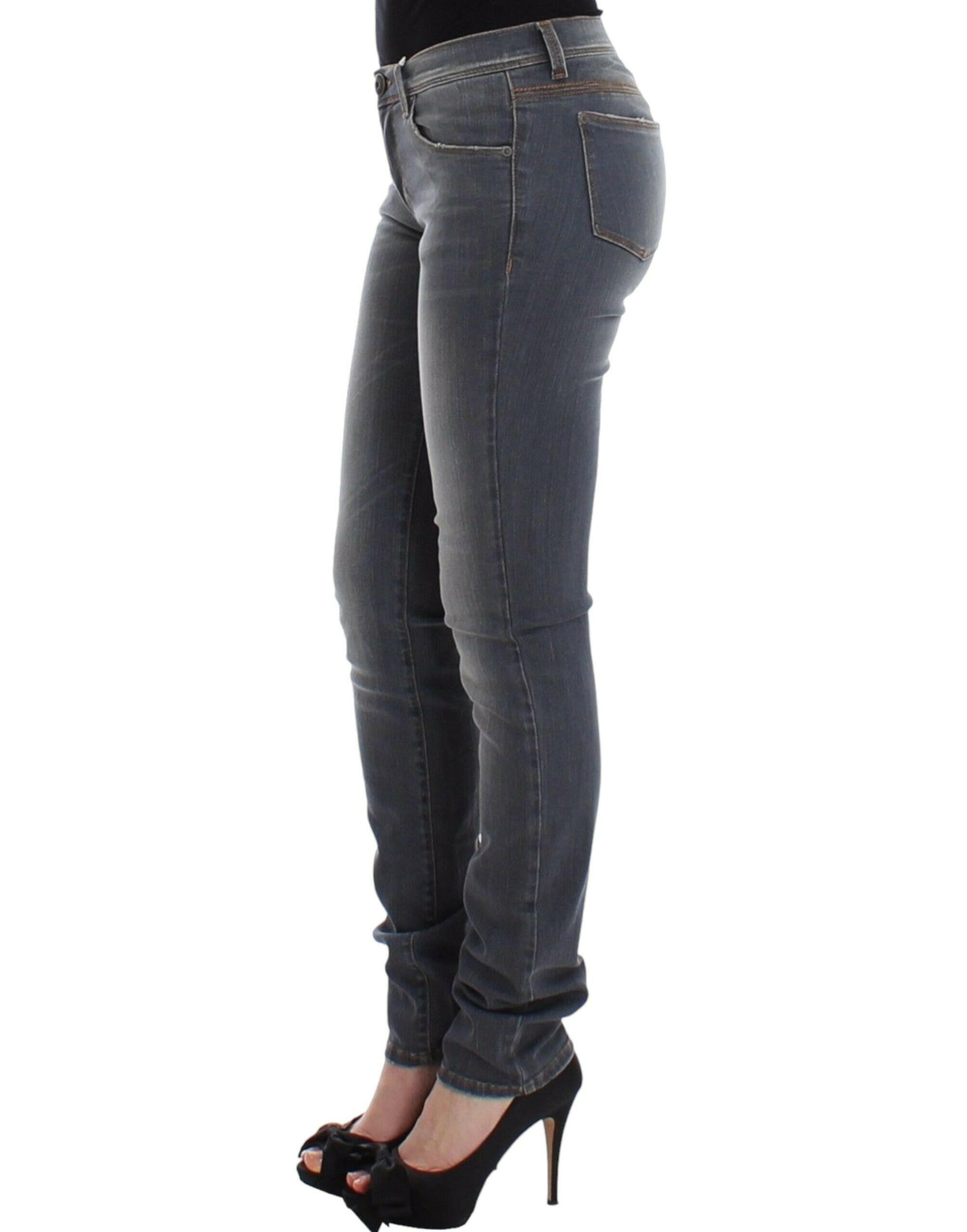 Ermanno Scervino Gray Slim Jeans Denim Pants Skinny Leg Stretch -   -  Ermanno Scervino.