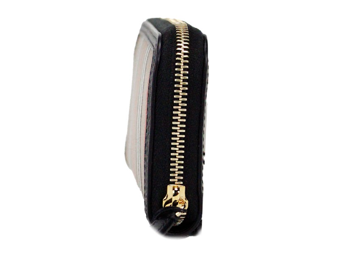 Burberry Ellerby Black Leather Icon Stripe Canvas Zip Around Continental Wallet -   -  Burberry.