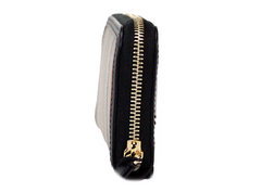 Burberry Ellerby Black Leather Icon Stripe Canvas Zip Around Continental Wallet -   -  Burberry.