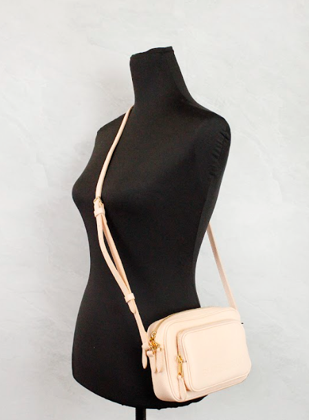 Burberry Small Branded Peach Pink Grainy Leather Camera Crossbody Bag -  Luxury Cross Body Bag for Women -  Burberry.