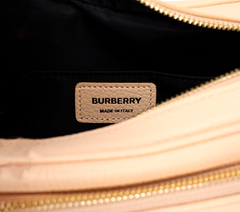 Burberry Small Branded Peach Pink Grainy Leather Camera Crossbody Bag -  Luxury Cross Body Bag for Women -  Burberry.