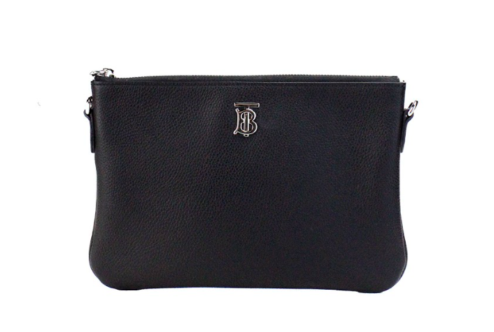 Burberry Peyton Monogram Black Leather Pouch Crossbody Bag Purse -  Luxury Cross Body Bag for Women -  Burberry.