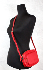 Burberry Small Branded Bright Red Grainy Leather Camera Crossbody Bag -  Luxury Cross Body Bag for Women -  Burberry.