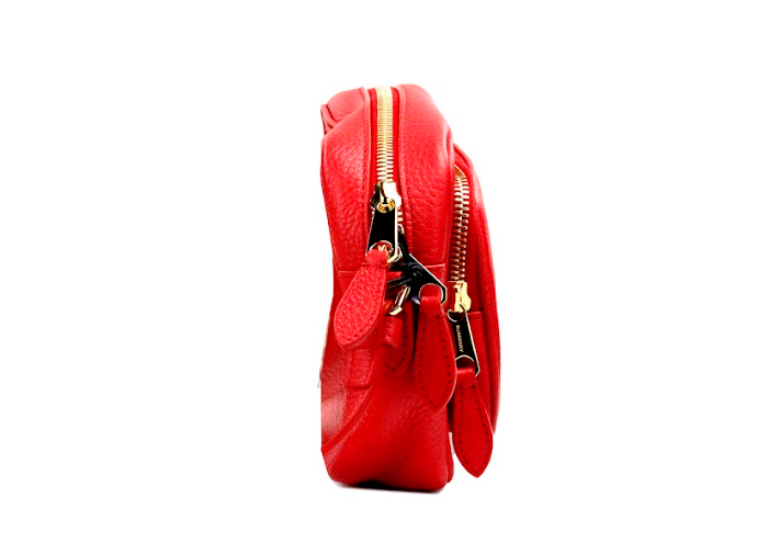 Burberry Small Branded Bright Red Grainy Leather Camera Crossbody Bag -  Luxury Cross Body Bag for Women -  Burberry.